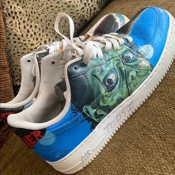 Nike Air Force One Michael Jackson Thriller Bad. Custom Hand Painted. Men’s 10.5 - Picture 6 of 13